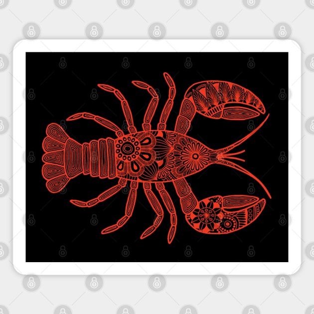 Lobster (black and red horizontal) Magnet by calenbundalas